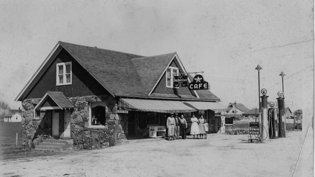 Old photo of gas station